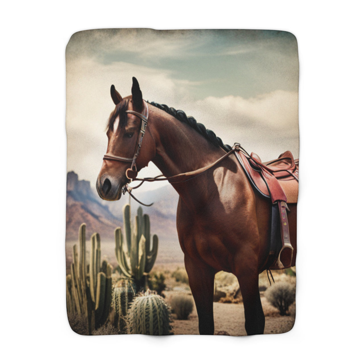 Horse With No Name Sherpa Fleece Blanket