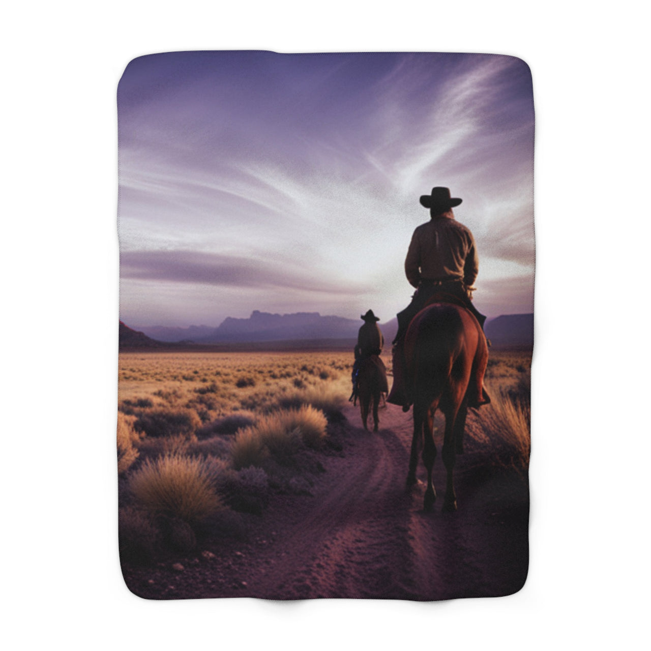Riding Into the Sunset Sherpa Fleece Blanket