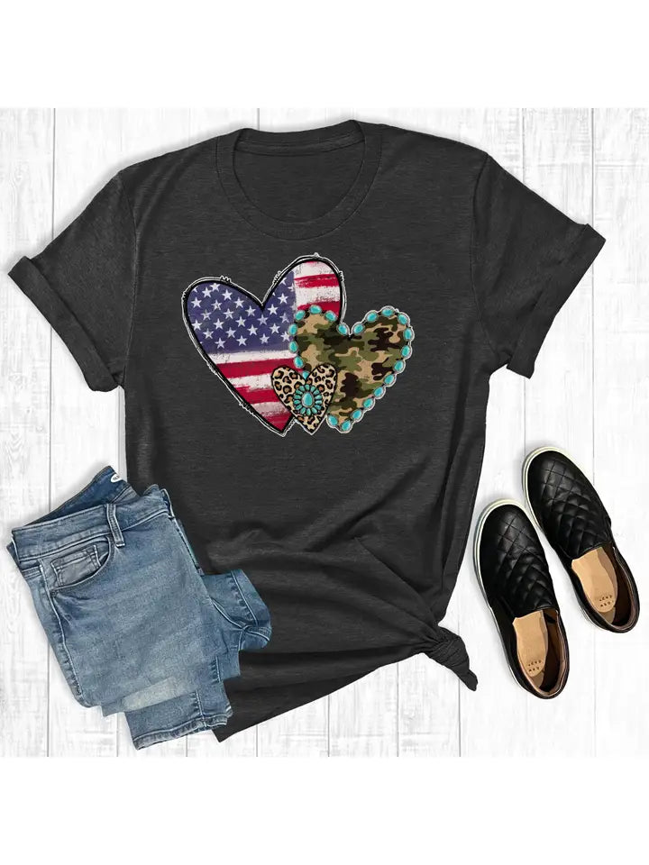 Fourth of July Hearts T-Shirt