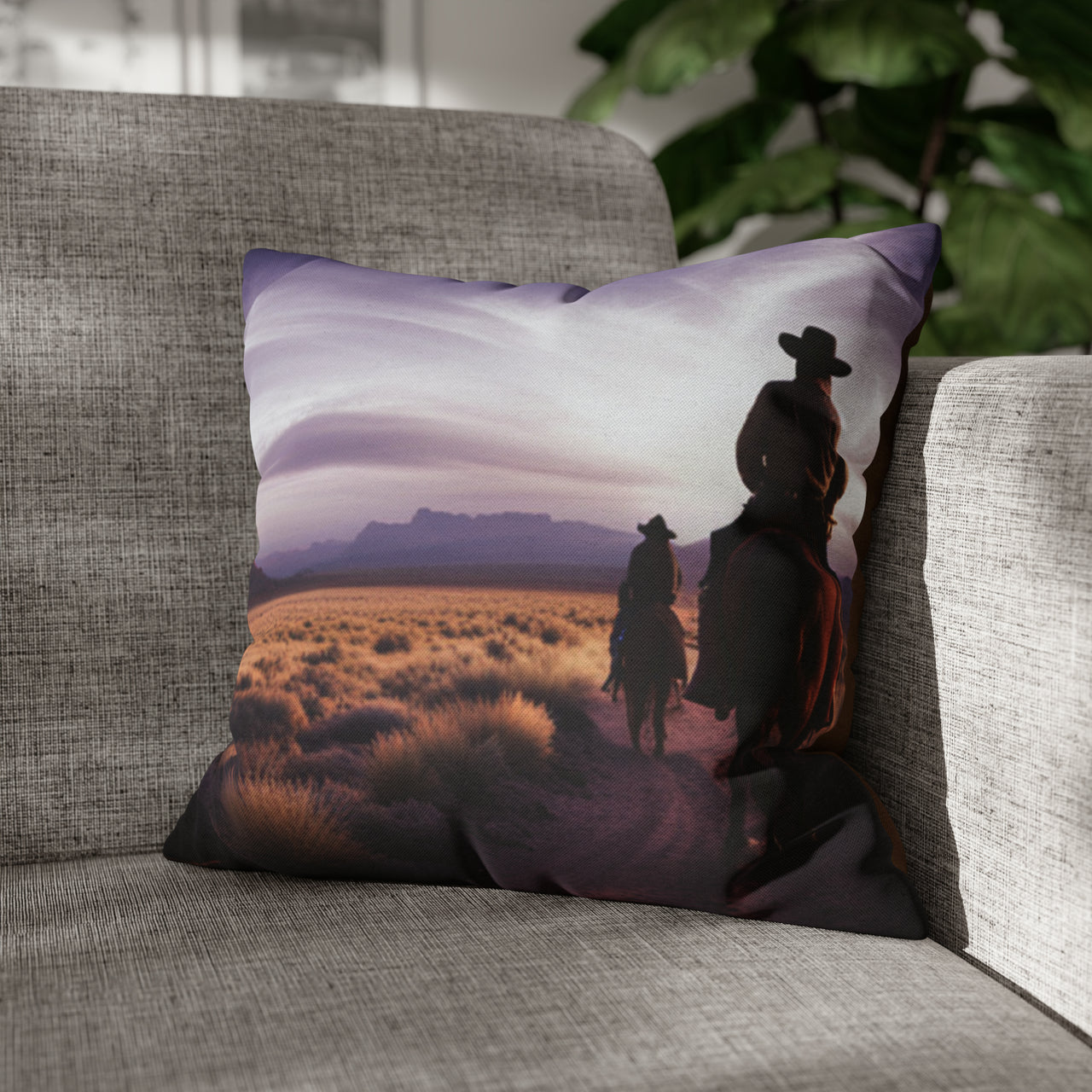 Riding Into the Sunset Pillow Cover