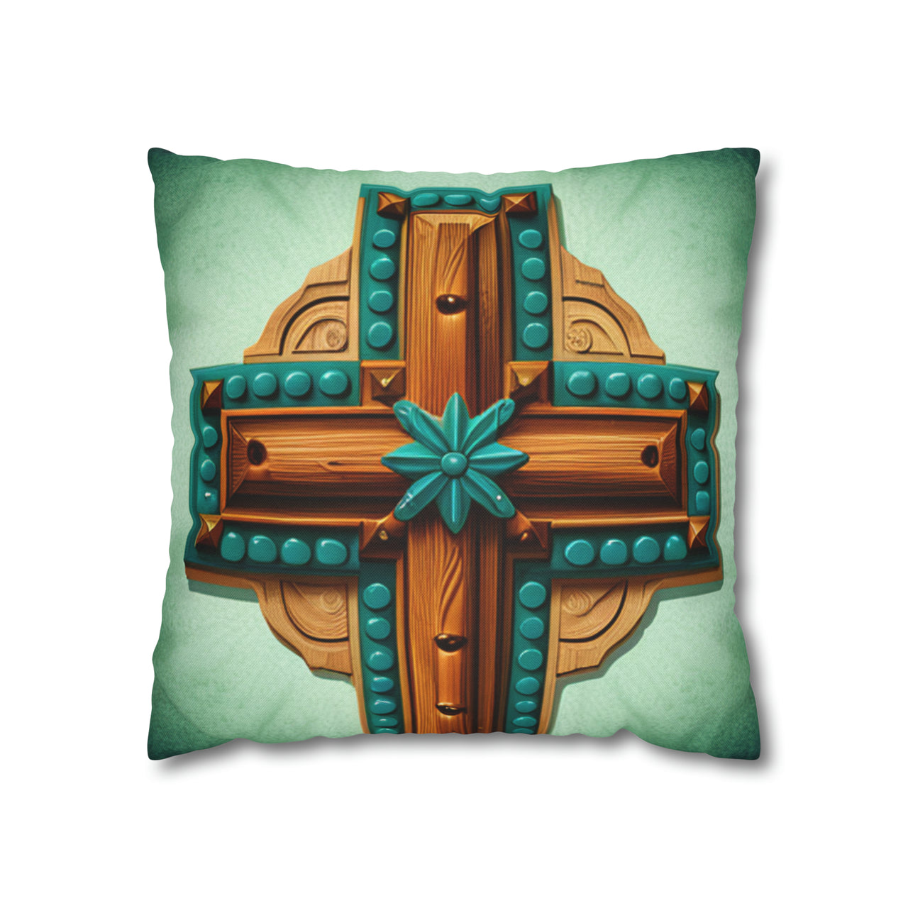Studded Cross Pillow Cover