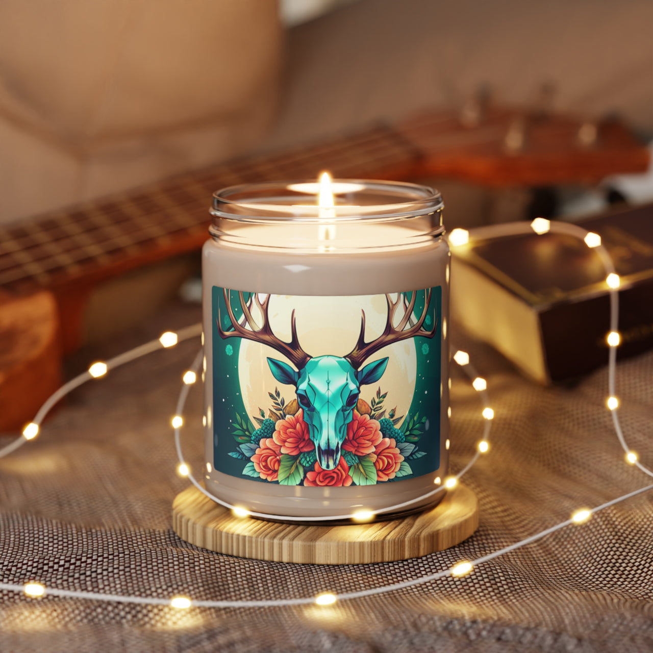 Teal Skull Soy Candle