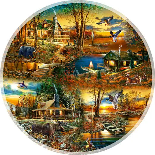 "Cabin in the Woods" 1000pc Round Puzzle