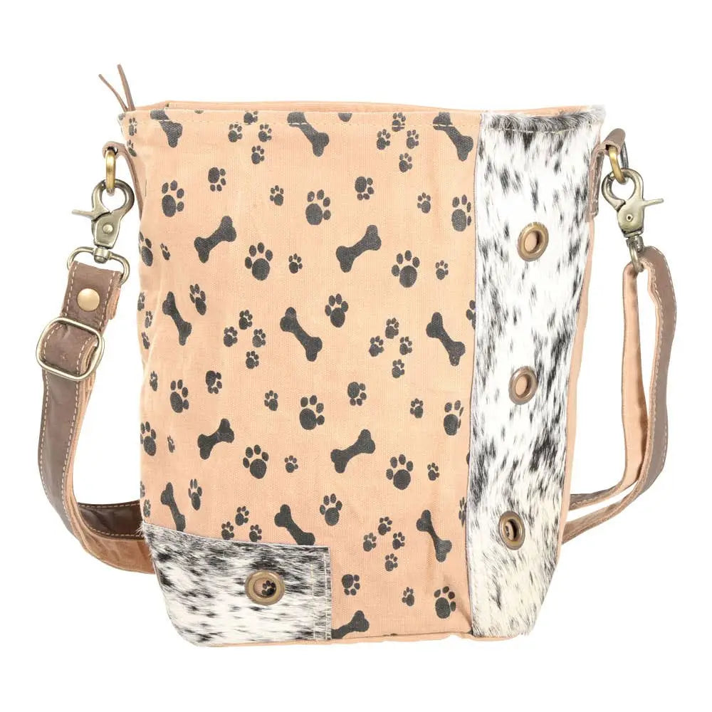 Dog Bone & Paw Prints Crossbody Bag