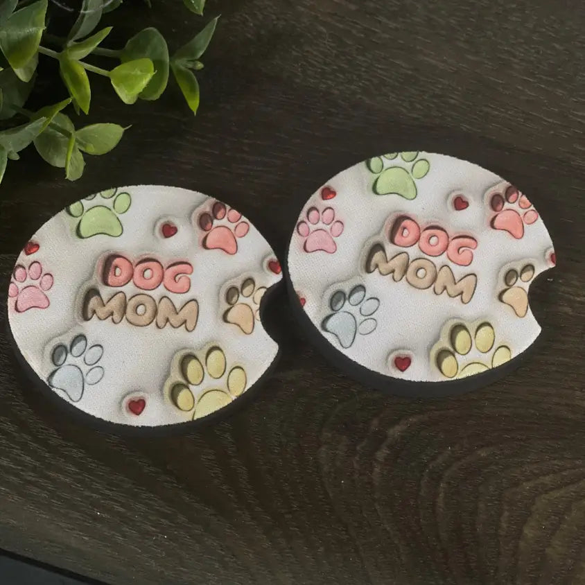 Dog Mom Paws Coaster Set
