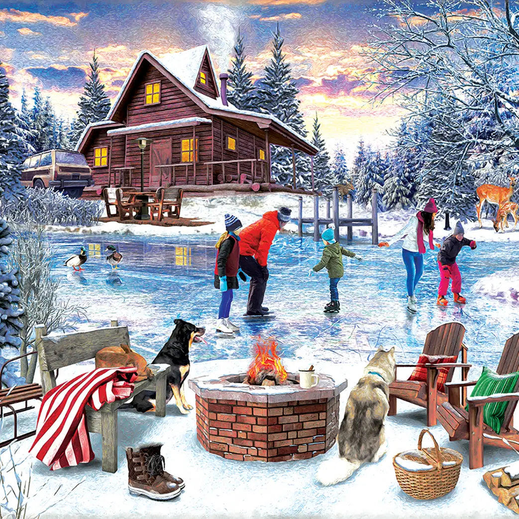 "Fireside Skaters" 1000pc Puzzle