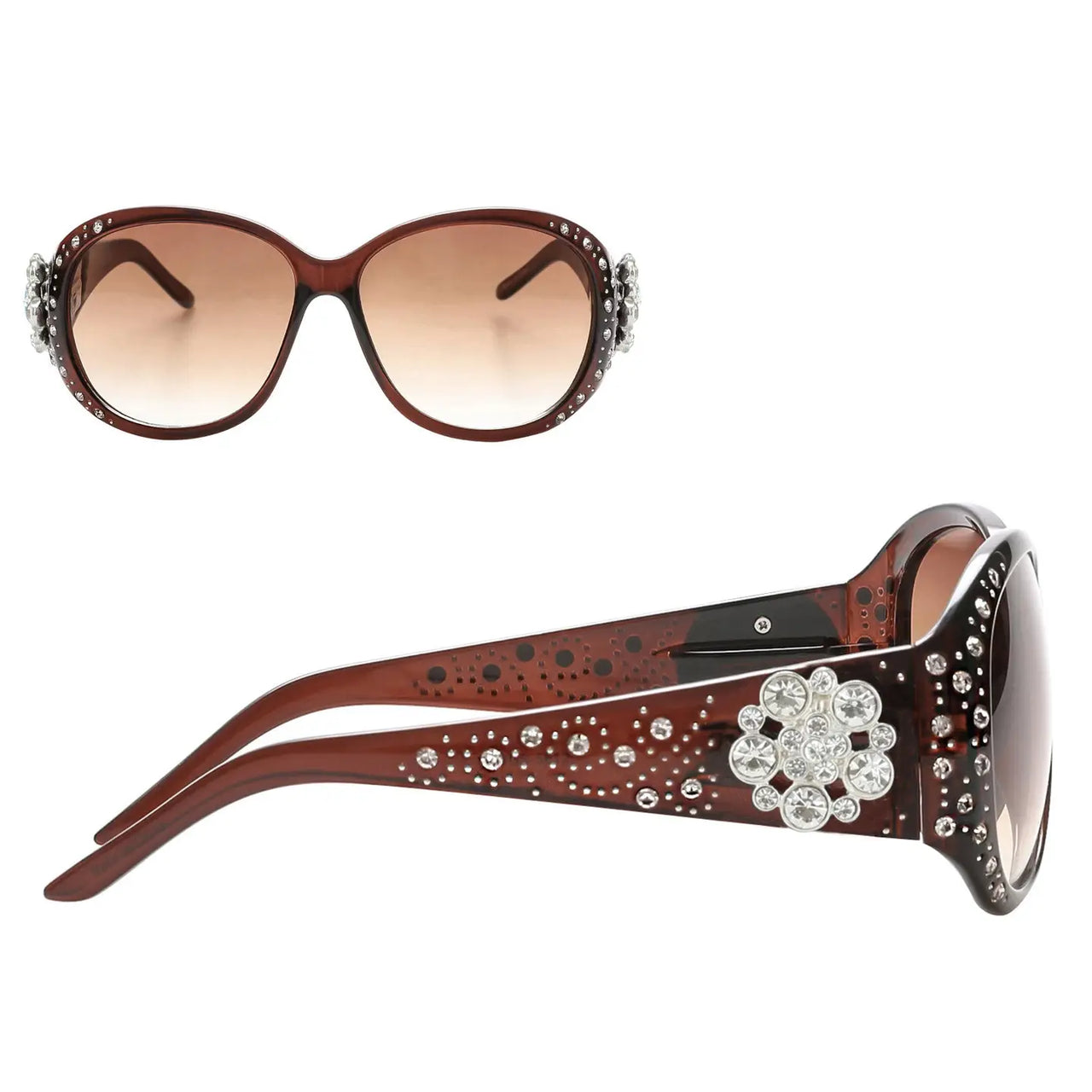 Montana West Floral Rhinestone Sunglasses