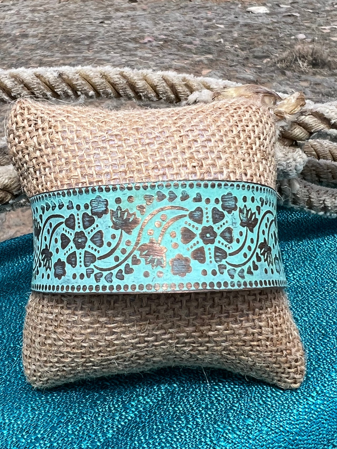 Turquoise Copper Patina CuffBracelet