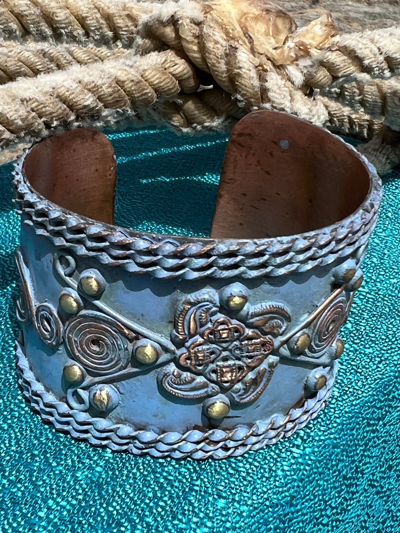 Blue Copper Patina Cuff Bracelet