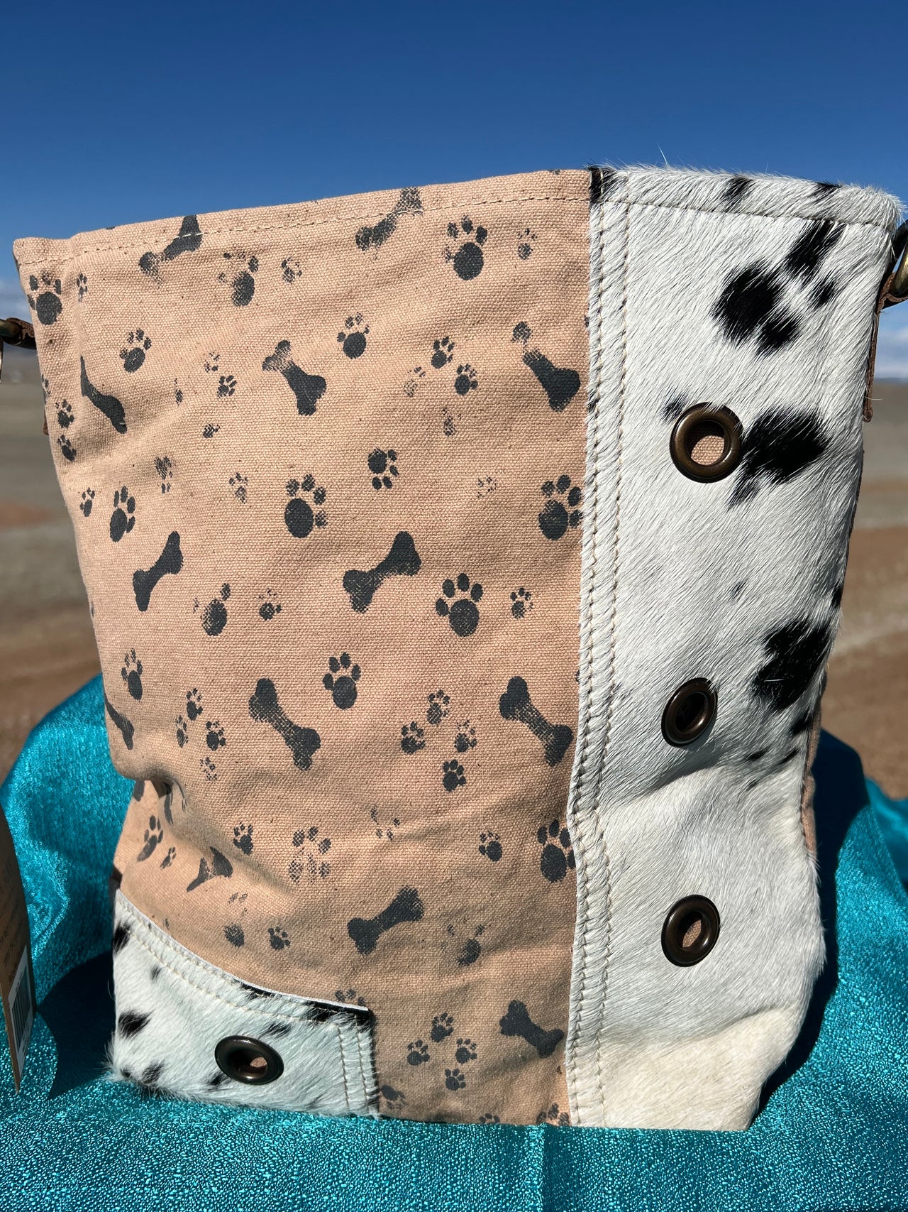 Dog Bone & Paw Prints Crossbody Bag