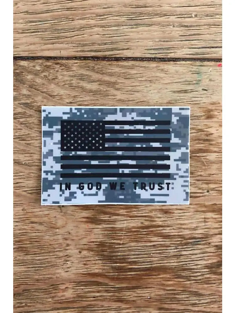 "In God We Trust" Flag Sticker