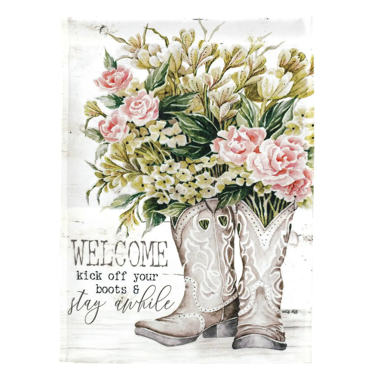 Welcome "Kick Off Your Boots" Garden Flag