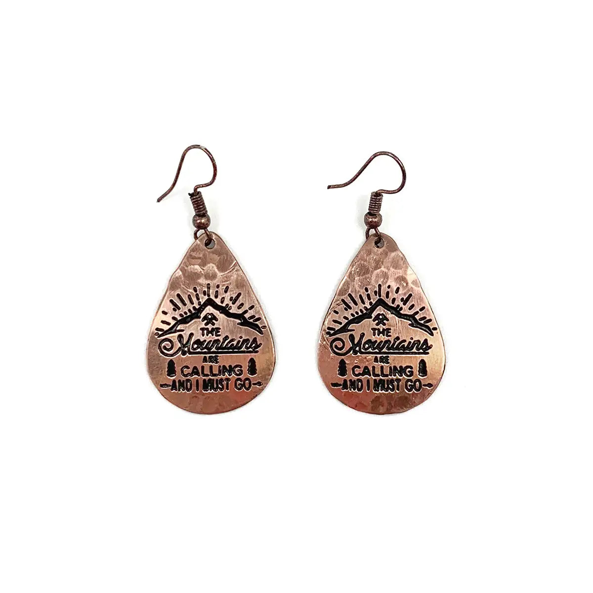 The Mountains Are Calling Copper Earrings