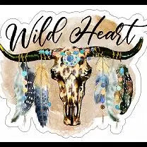 Wild Heart Bull Skull Decal