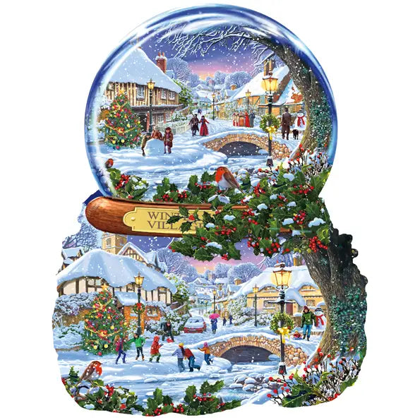 Winter Village "Snow Globe" Shaped 1000pc Puzzle