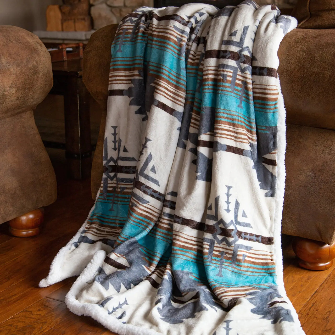 Wrangler Lone Mountain Sherpa Throw Blanket